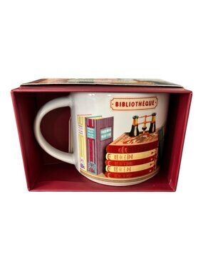 Cavallini & Co Library Vintage Mug Bibliotheque Books Coffee Tea Cup With Box